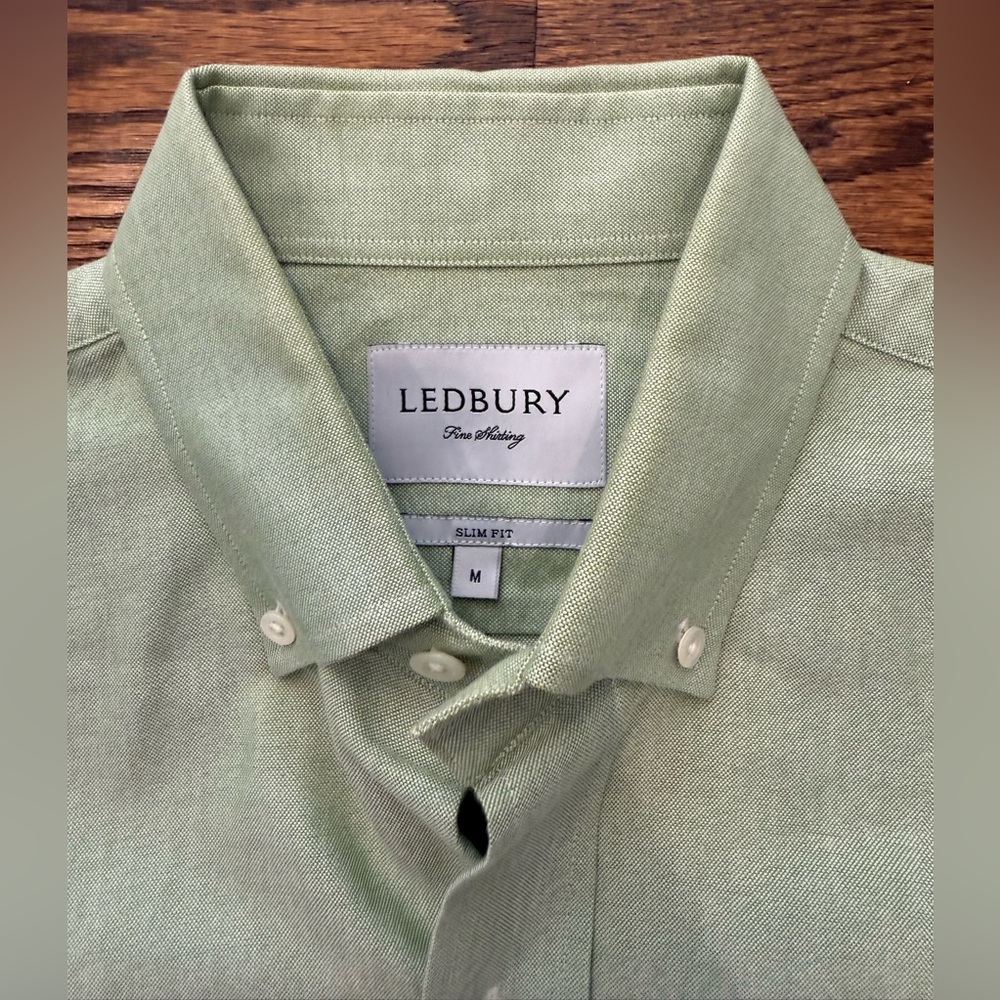 Ledbury green oxford dress shirt slim M